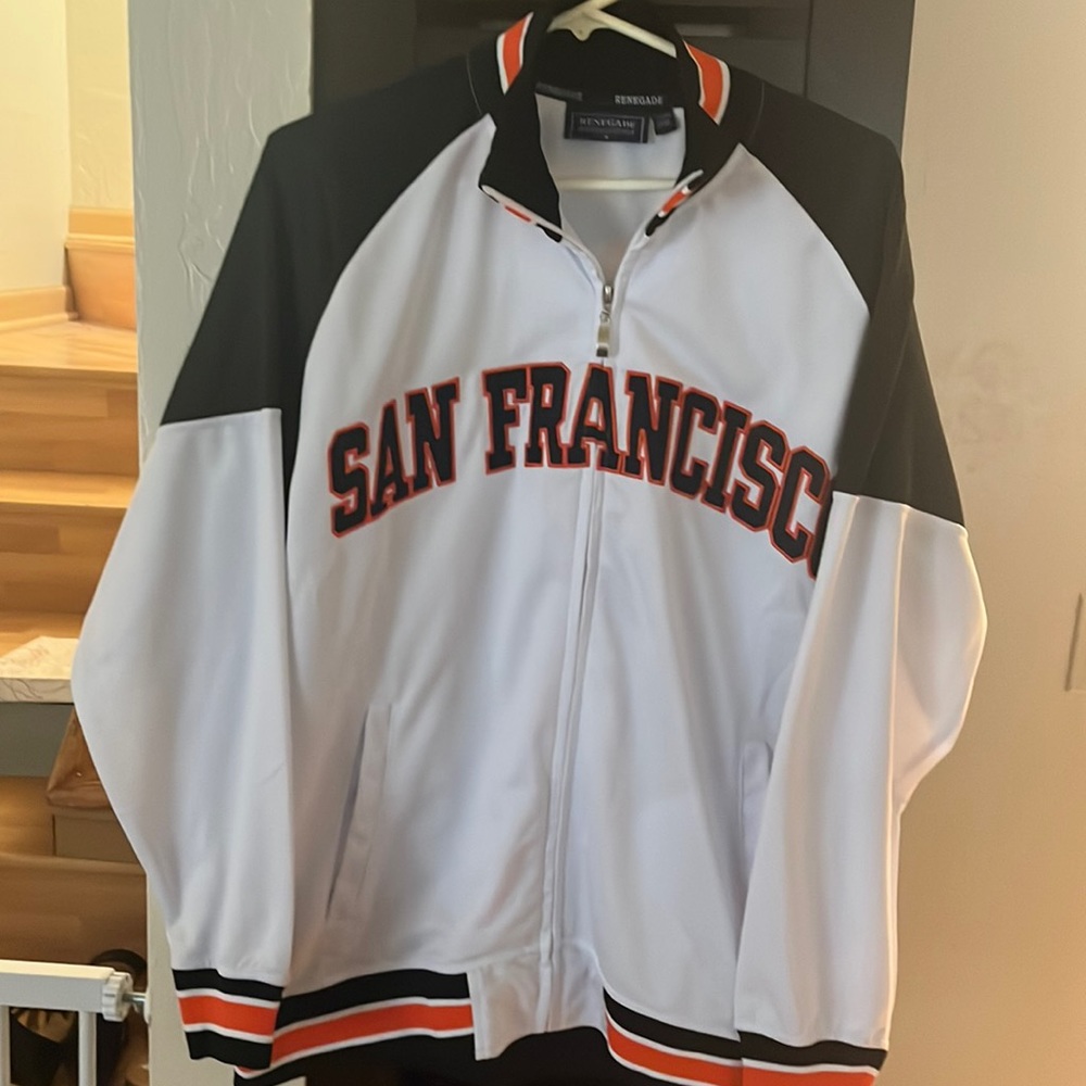 Men’s SF Giants zip up sweatshirt white w/ black and orange size S